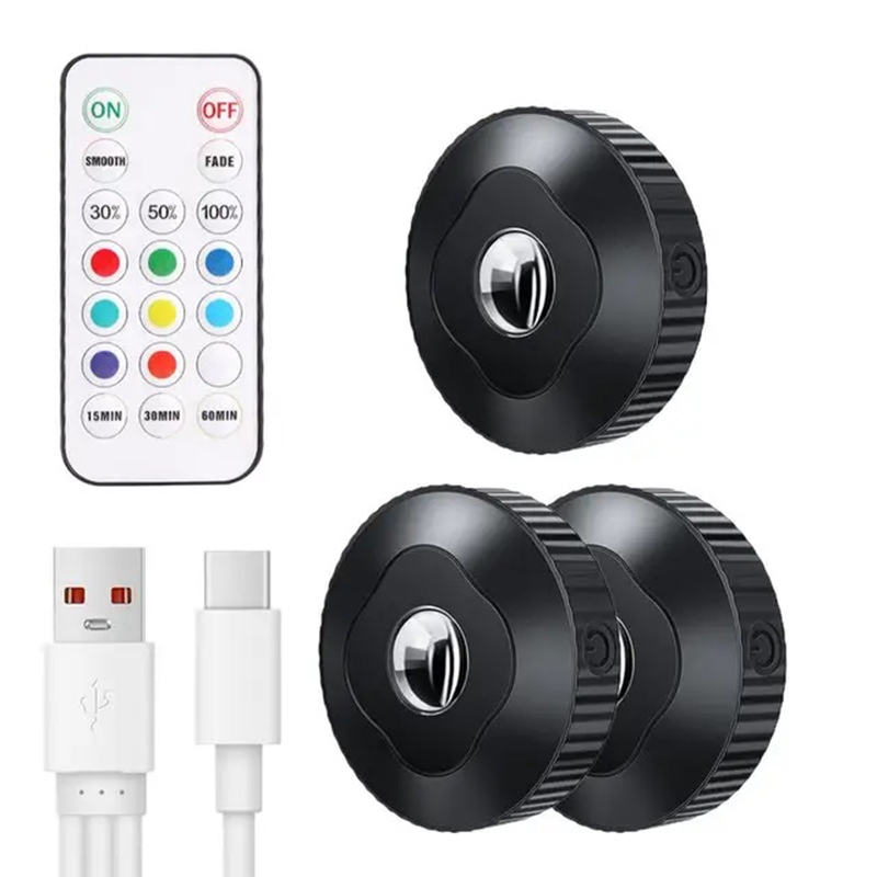 ไฟส่องก๊อกน้ำหรี่แสงได้ 3X RGB ไฟกลางคืนปรับอารมณ์แบบชาร์จ USB ไฟกลางคืนไร้สายสำหรับตู้เสื้อผ้าหลากสีสันพร้อมรีโมตคอนโทร - รูปที่ 7