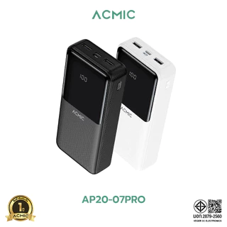 ACMIC AP20-07 PRO Powerbank 20000mAh พาวเวอร์แบงค์ หน้าจอแสดงผล LED จ่ายไฟช่อง USB จ่ายไฟ 2.1A ประกัน1ปี