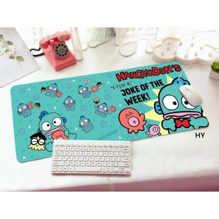 HANGYODON แผ่นรอง คีย์บอร์ด รองคีย์บอร์ด keyboard ลาย ปลาฮังโยดอน ขนาด 30 x 70 cm แผ่นหนานุ่ม มียางกันลื่น ด้านใต้ งานส