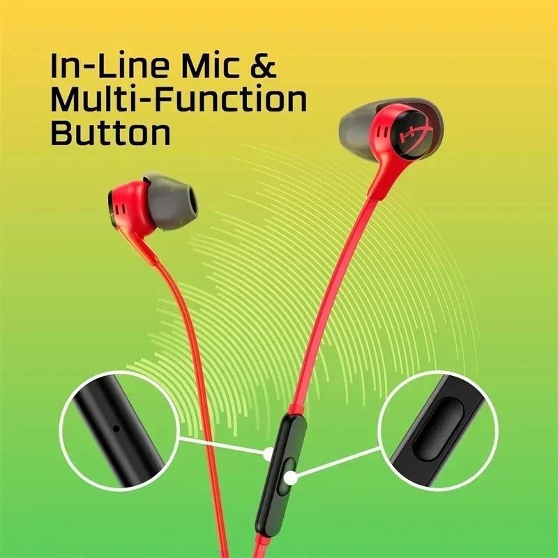 Hyperx Cloud Earbuds II 2 หูฟังสําหรับเล่นเกมพร้อมไมโครโฟน หูฟังอินเอียร์ 14mm ไดรเวอร์ ฟิตสบาย ใช้ได้กับทุกเครื่อง” รูปที่ 4