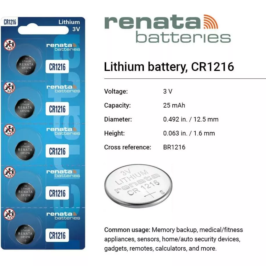 ถ่านกระดุม RENATA CR1216 3V thumbnail 4