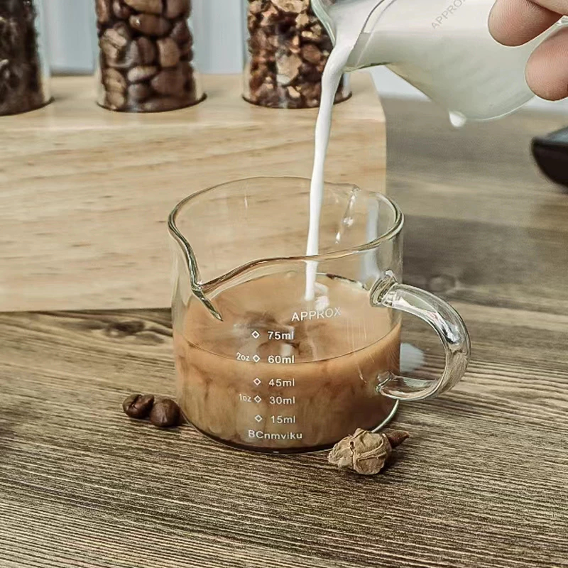 Triviwat แก้วตวงสองปาก, แก้วสองชั้น ทนความร้อน แก้วตวงกาแฟ แก้วมีสเกล ถ้วยตวง  อุปกรณ์ทำกาแฟ ไซรัป