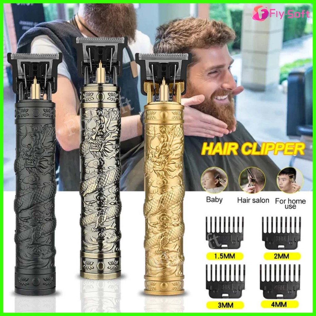 Fly-soft ปัตตาเลี่ยนตัดผมไฟฟ้า USB แบบชาร์จไฟได้ ปัตตาเลี่ยนตัดผมผู้ชาย ปัตตาเลี่ยนผม