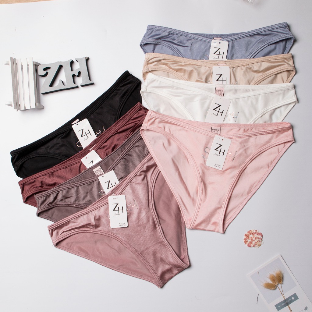 ZH.D006กางเกงชั้นในผู้หญิงsexyบิกินี่งานผ้าไหมสีพื้น สินค้าพร้อมส่ง8สี