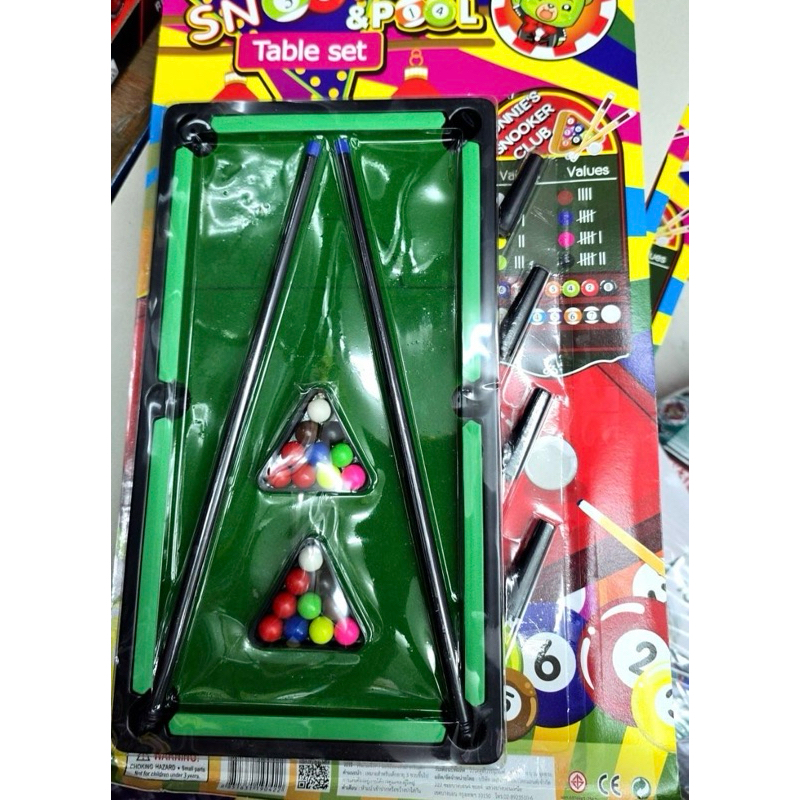 ของเล่น​ โต๊ะสนุ๊กเด็ก เป็นโต๊ะสนุกเกอร์มาพร้อมอุปกรณ์