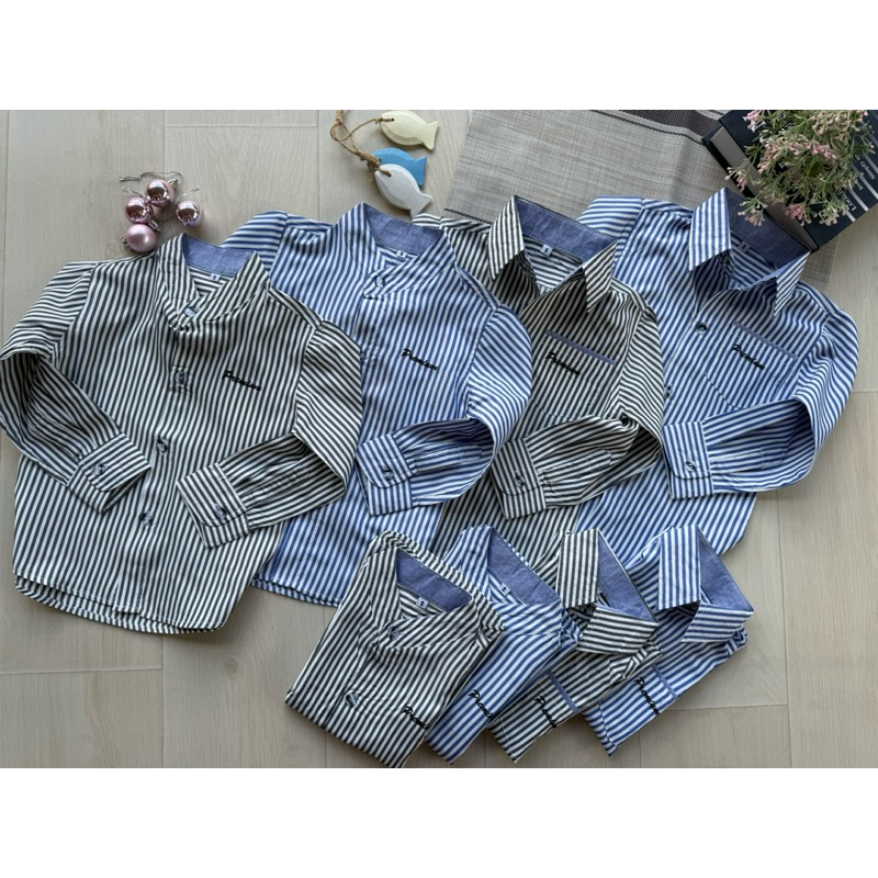 เชิ้ตเด็กแขนยาวลายริ้ว