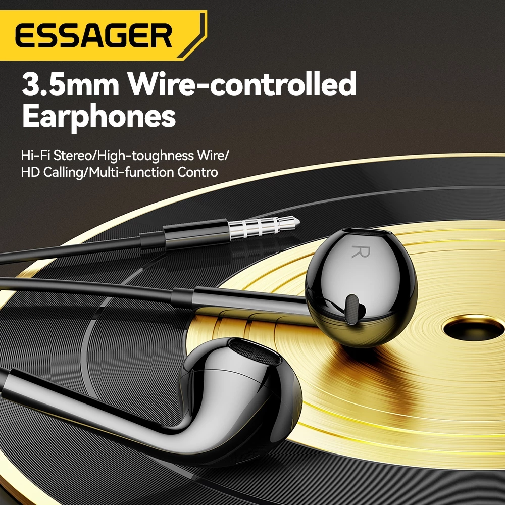 Essager Samsung คอมพิวเตอร์พีซีเฮดโฟนแบบมีสายอินเอียร์3.5มม. พร้อมไมโครโฟนสำหรับ Xiaomi เรดมี่หูฟังหูฟังสมาร์ทโฟน thumbnail 3