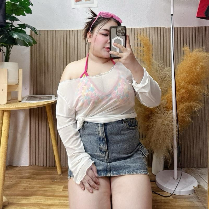 B27 เสื้อบิกีนี่ผูกหลัง กับเสื้อคลุมแขนยาว  อก 30-50+