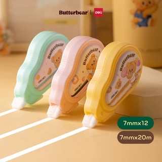 (ฺButterBear X Deli) เทปลบคำผิด มี2ขนาด (7mmx12m/20m) ลิควิดเทป เทปลบข้อความหมีเนย เทปบัตเตอร์แบร์