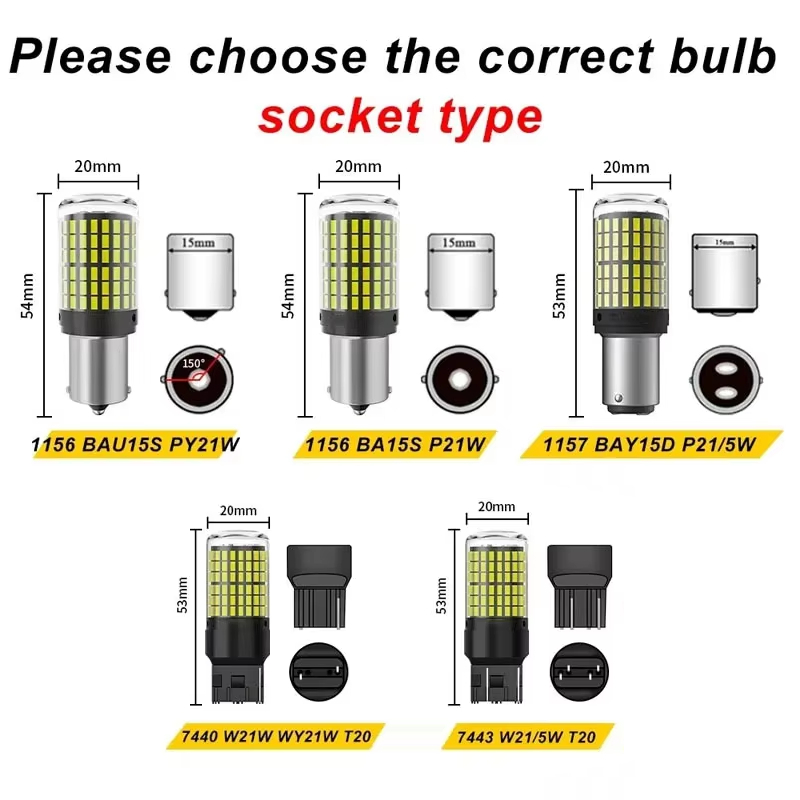 TOYOTA FORTUNER หลอดไฟ LED 1156 1157 T20 7440 7443 ไฟถอยหลังแบบสว่างมาก 3,000 ลูเมน หลอดไฟเลี้ยว ไฟท้ายรถยนต์ ไฟเบรค - รูปที่ 3