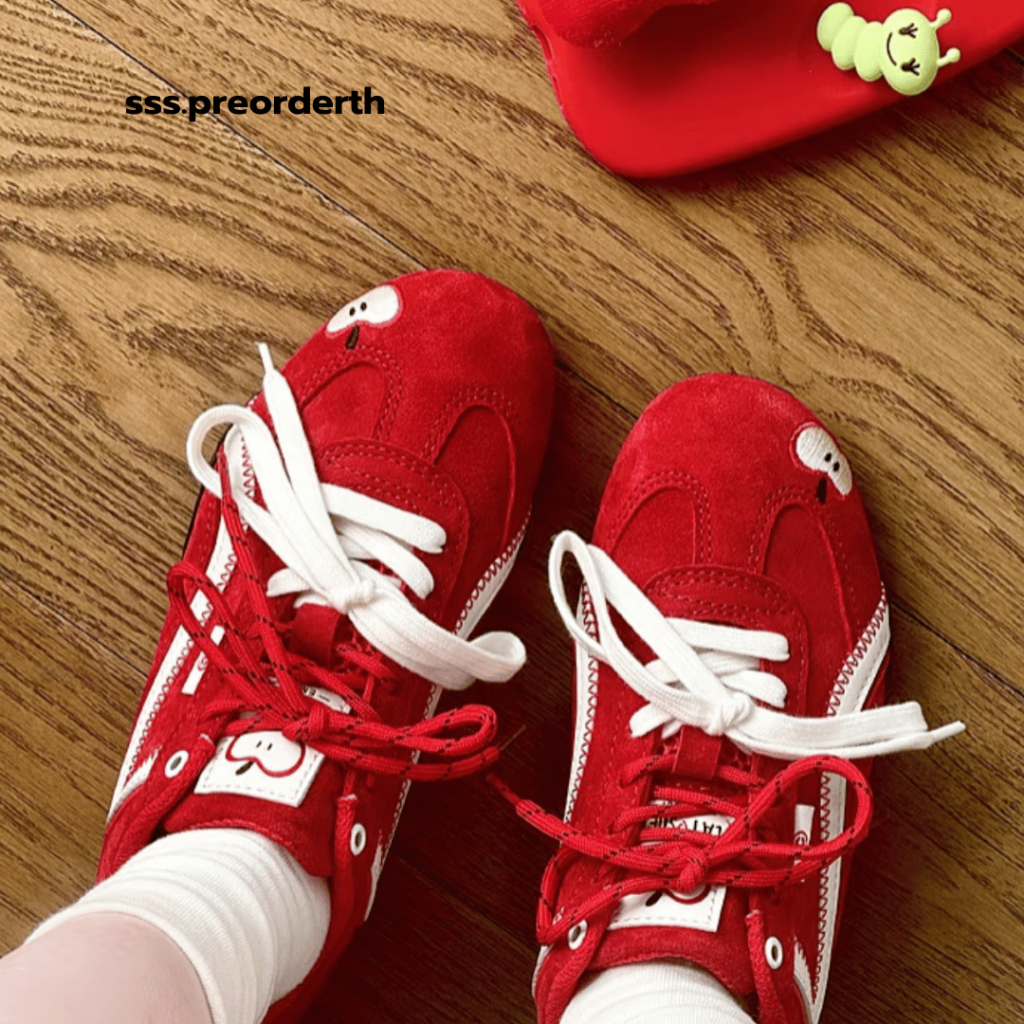 Cat&Sofa รองเท้าผ้าใบแอปเปิ้ลแดง ของแท้จากแบรนด์