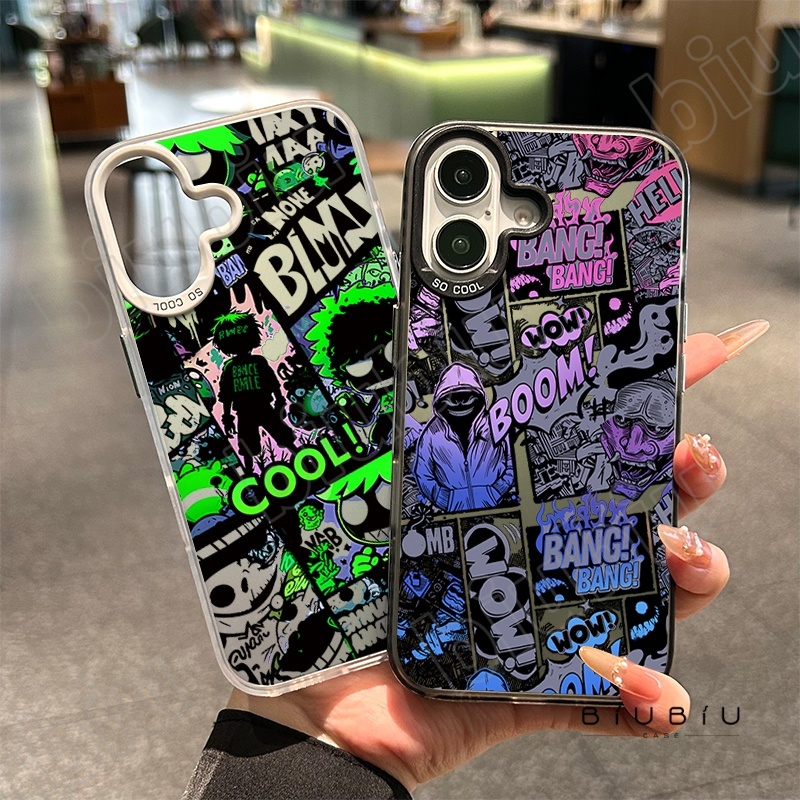 แฟชั่นดาร์กคอมิกส์ เคส Iphone 15 13 Pro Max 7Plus 11 12 14 Pro Max 11 Pro Max 7 8 14 15 Plus XR X XS Max 16 15 11 PROMAX
