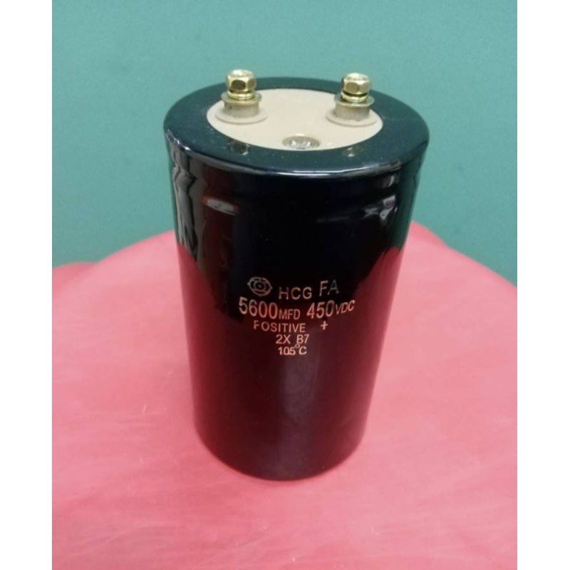 คาปาซิเตอร์ 5600 uf 450 VDC + - 20 %ขนาด 13X7.5 Cm C 5600 uf 450 VDC ของไหม่ของแท้(วัดค่าได้ทุกตัว)ถ