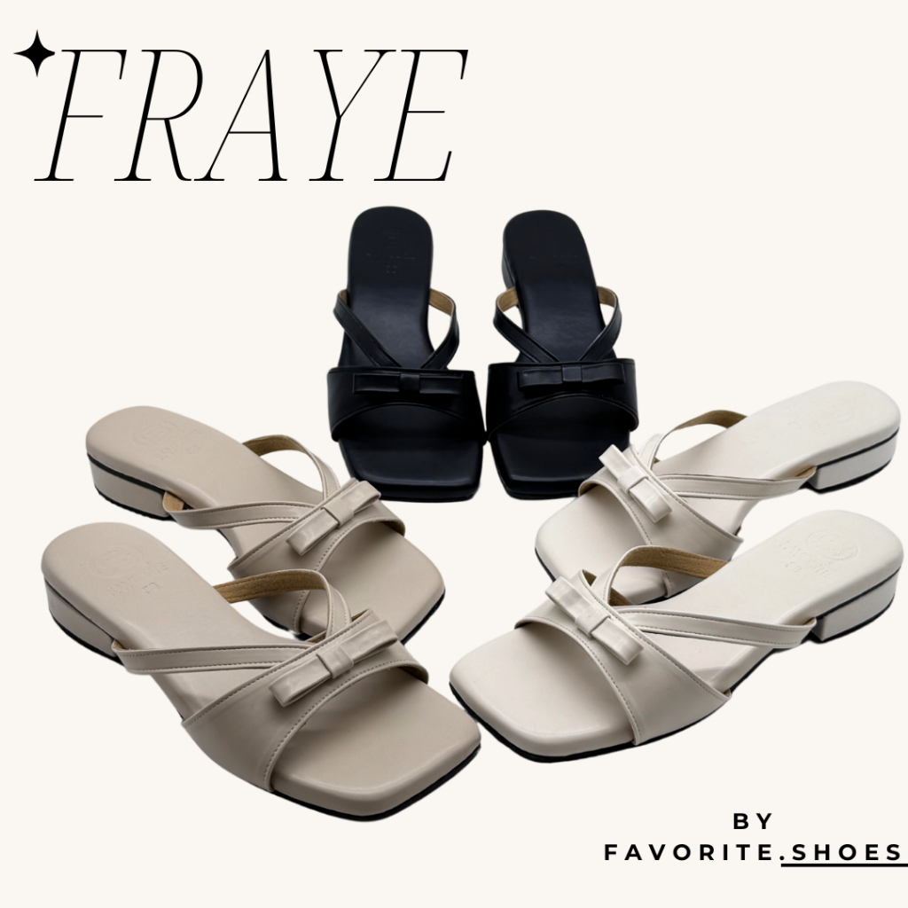 favorite.shoes : Fraye  รองเท้าส้นสูง 1.5นิ้ว รองเท้าโบว์ ไซส์ 36-45 พื้นนุ่ม รองเท้าไซส์ใหญ่