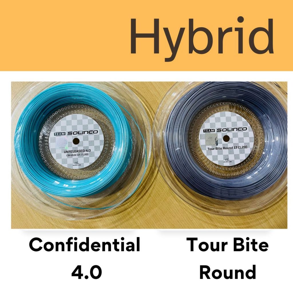 Solinco เอ็นเทนนิสไฮบริด Confidential 4.0 / Tour Bite Round Hybrid (ตัดแบ่ง)