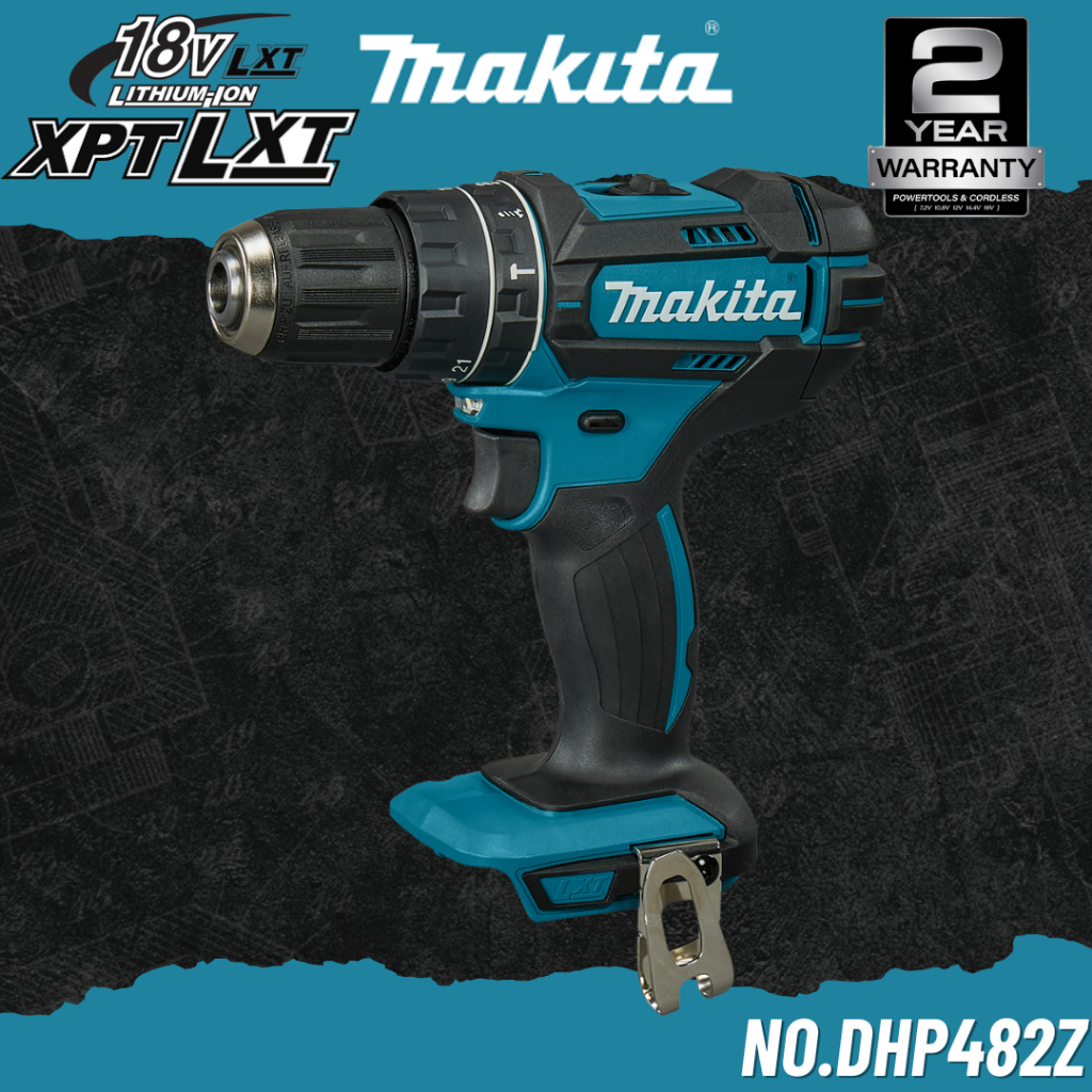 MAKITA สว่านกระแทกไร้สาย 18V ขนาด 13 mm. 1/2" 54Nm. No.DHP482Z (เฉพาะตัวเครื่อง)