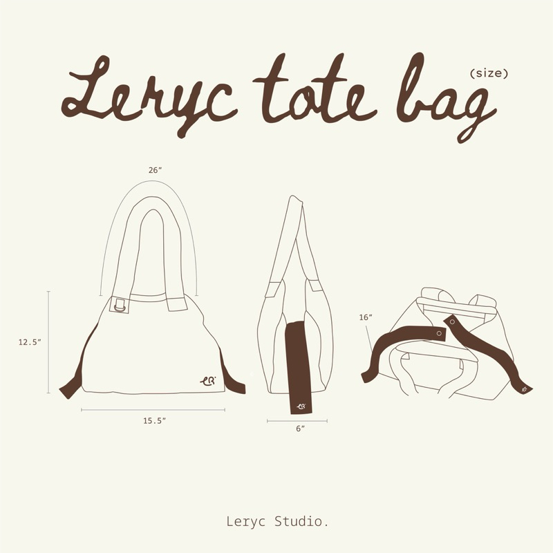 Leryc Tote Bag color : 02 Scarlet (กระเป๋าผ้าสะพายข้าง)