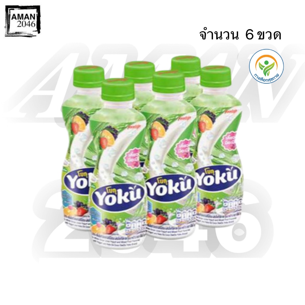 DeeDo ดีโด้ โยกุ น้ำองุ่นขาว 20% กลิ่นโยเกิร์ตและผลไม้รวมผสมวุ้นมะพร้าว ขนาด 230 มล. จำนวน  6 ขวด
