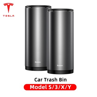 Tesla Model S 3 X Y ถังขยะโลหะสำหรับรถยนต์ สำหรับเก็บขยะในรถ…