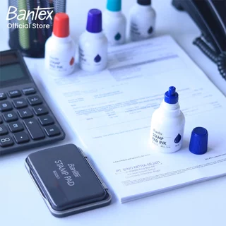 Bantex แท่นประทับตรา ตรายาง แผ่นประทับ มี3ขนาด S / M / L หมึกเติม สีแดงและสีน้ำเงิน Stamp Pad