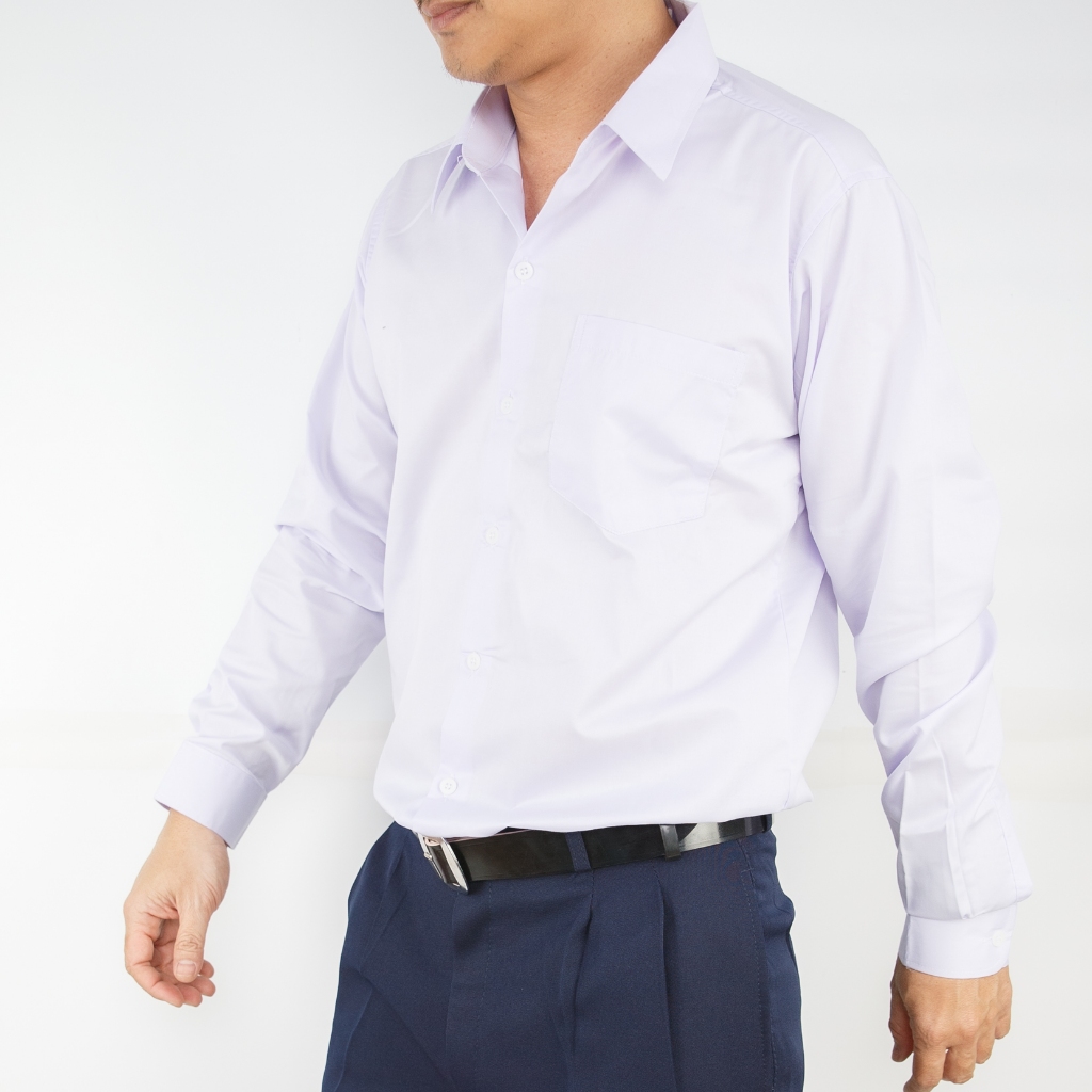 เสื้อนักศึกษาทรงเข้ารูป แขนสั้นและแขนยาว ยี่ห้อ P&L Group ผ้าค็อตตอน 100% ทรงสวย นักศึกษาชอบ