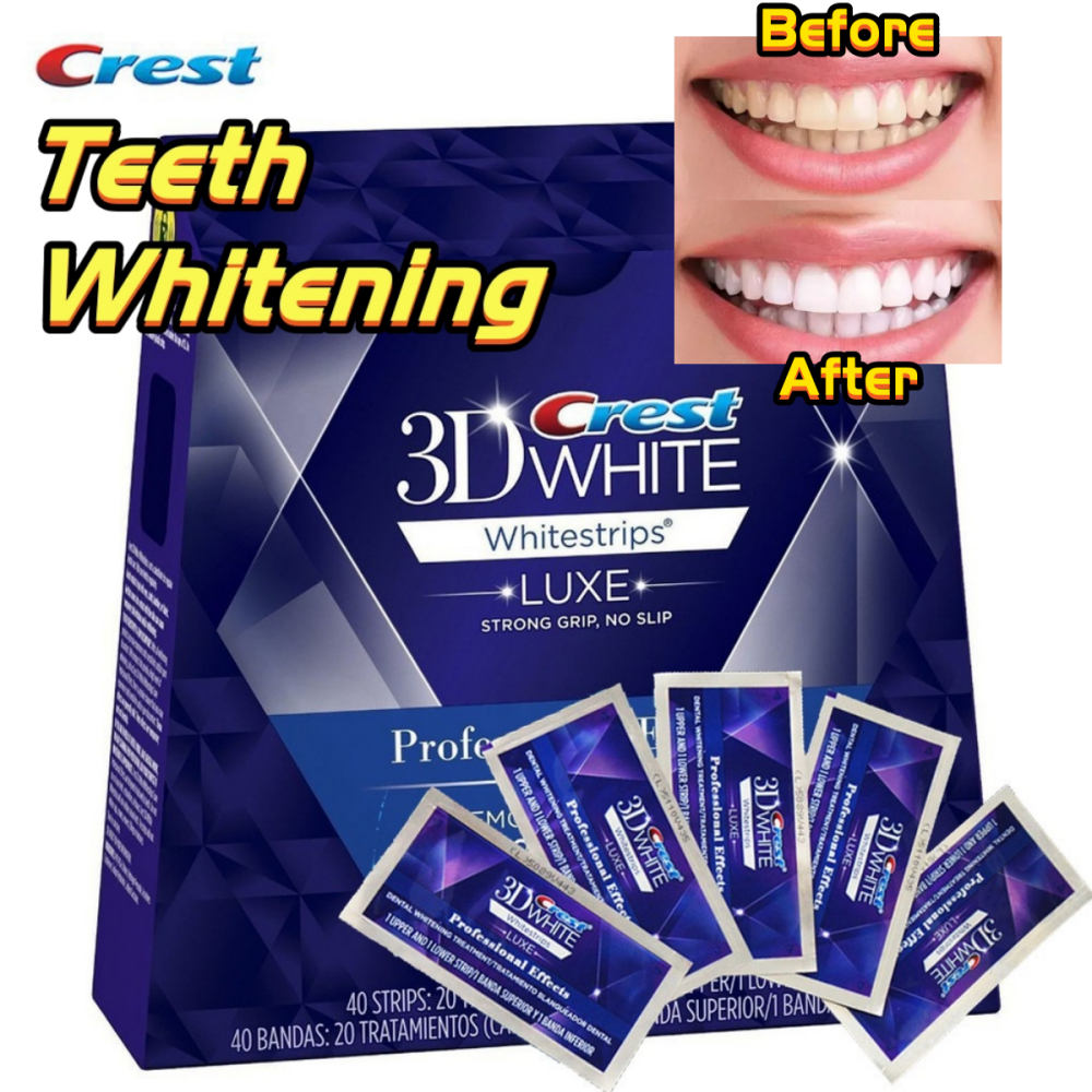 ✅ของแท้100% แผ่นฟอกฟันขาว แผ่นแปะฟันขาว Crest 3D White Strips Luxe Professional Effects แผ่นฟอกฟัน แผ่นแปะฟัน