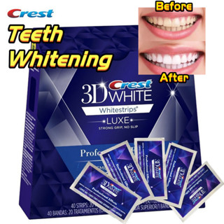 ✅ของแท้100% แผ่นฟอกฟันขาว แผ่นแปะฟันขาว Crest 3D White Strip…