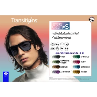 Essilor Transition GenS เลนส์เปลี่ยนสีใหม่ล่าสุดมีให้เลือกถึง8สีพร้อมสีใหม่ Ruby เปลี่ยนสีได้เร็วสุด