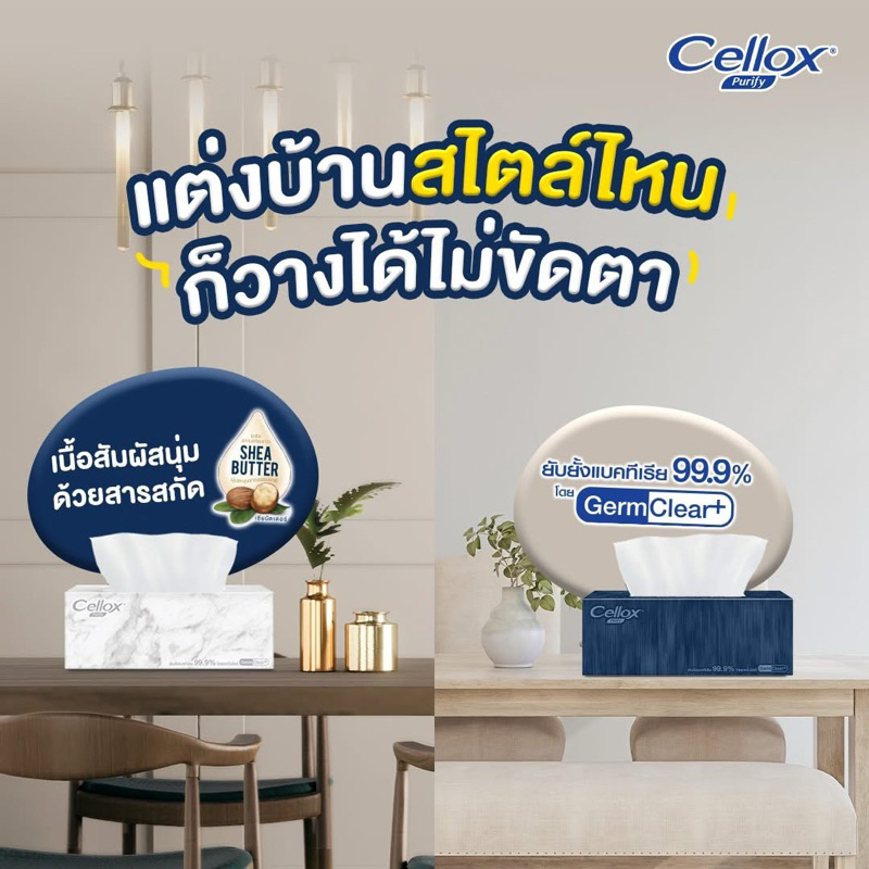 New❗️[4ฟรี1] Cellox เซลล็อกซ์ เดคคอร์+ซาติน กระดาษเช็ดหน้า 1แพค/5 ห่อ - รูปที่ 3