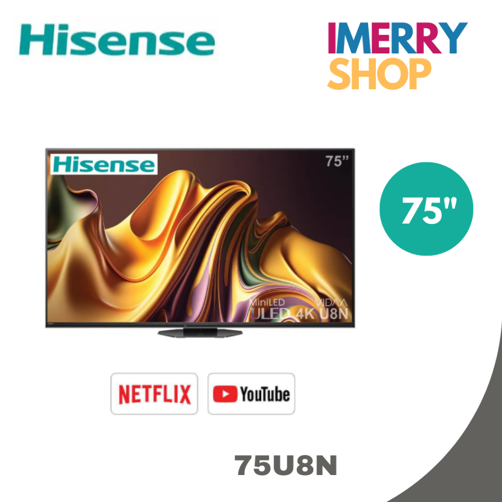 HISENSE แอลอีดีทีวี 75 นิ้ว HISENSE (4K, VIDDA) 75U8N
