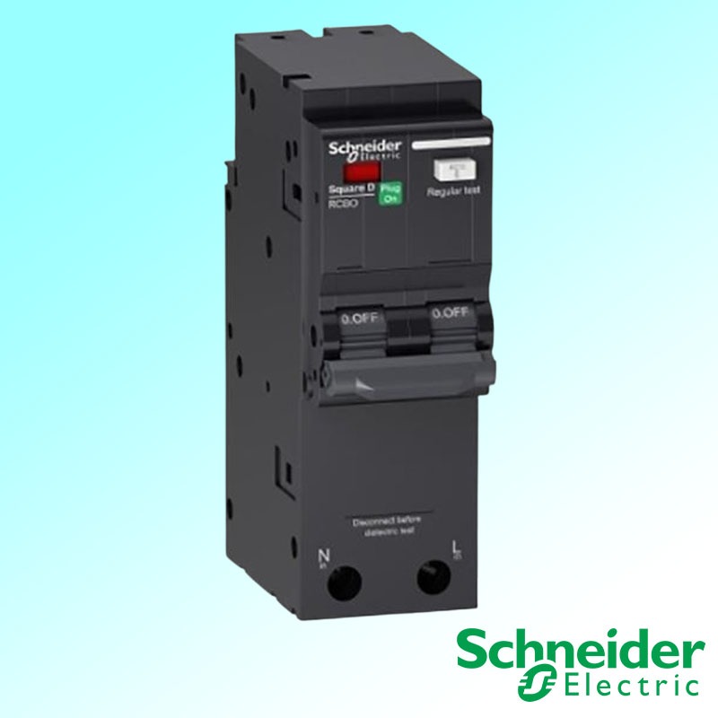 QO216 - QO250C06RCBO30เซอร์กิตเบรคเกอร์ป้องกันไฟรั่ว เบรคเกอร์กันดูด RCBO 2P.16A 20A 32A 40A 50A 30m