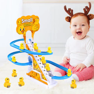 ของเล่นเด็ก เป็ดไฟฟ้า Track สไลด์ของเล่น ปีนบันได ของเล่นไฟฟ้า ไฟ LED เพลงสำหรับเด็ก สไลด์ Toys