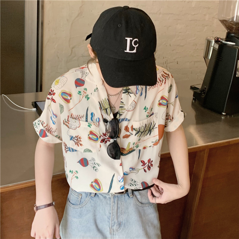 GFShop โปรโมชั่น เสื้อเชิ้ตสไตล์ฮาวาย สำหรับสตรี งานดีที่สาวๆต้องมาลอง เชิ้ตคอปก แขนสั้น ทรงหลวม สวม