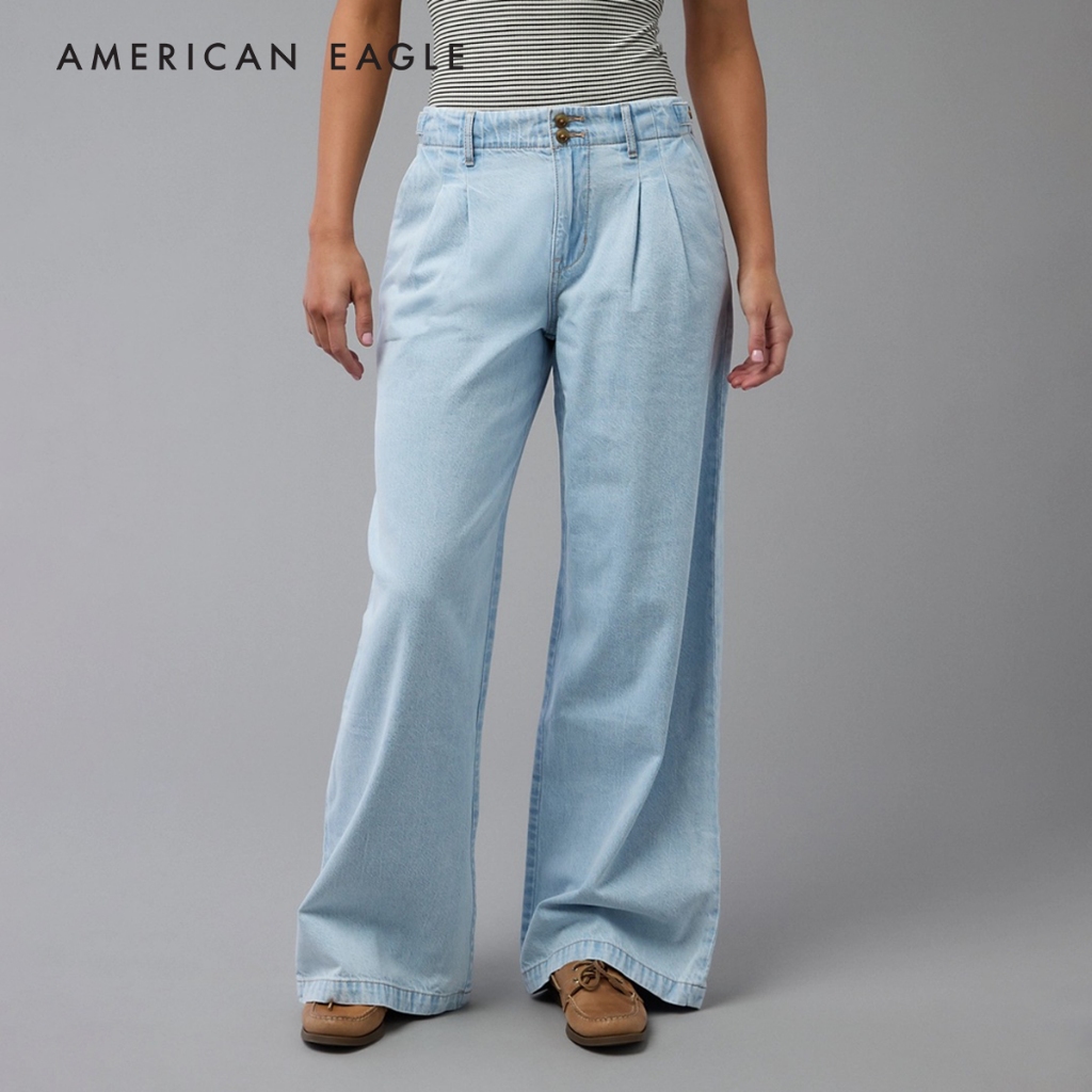 American Eagle Strigid High-Waisted Wide-Leg Trouser Jean กางเกง ยีนส์ ผู้หญิง ไวด์เลก เอวสูง (WBG 043-5528-433)