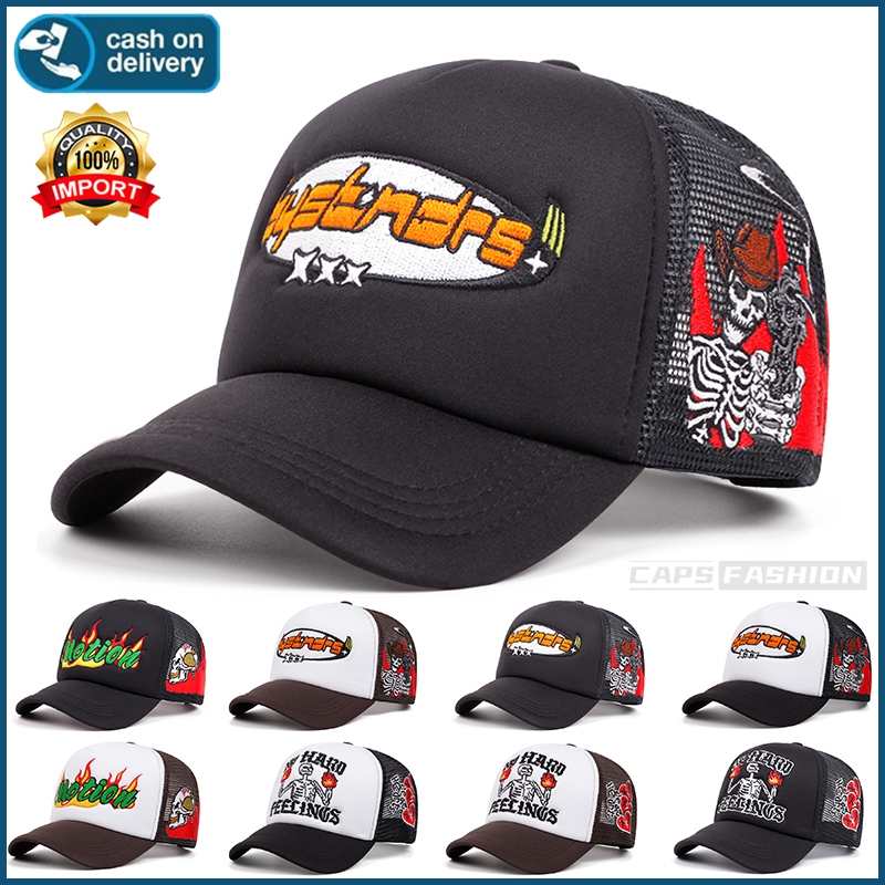 หมวกเบสบอล การออกแบบตาข่ายระบายอากาศ ปักลายตัวอักษร สไตล์เกาหลี trucker cap สําหรับผู้หญิง และผู้ชาย สามารถปรับได้ เหมาะ