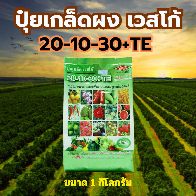 ปุ๋ยเกล็ดผง เวสโก้ 20-10-30TE (ขนาด 1 กิโลกรัม)