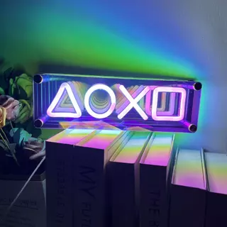 🎮 ไฟไอคอน Playstation โคมไฟนีออน อะคริลิค ไล่โทนสี สีสันสดใส สําหรับตกแต่งห้องเล่นเกม ไฟนีออนแต่งห้อง ไฟนีออน LED