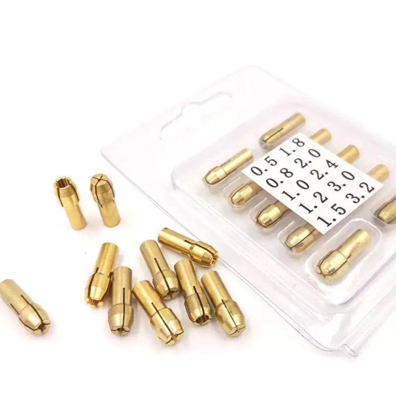 [ร้านไทย] ปากจับ หัวจับ หัวทองเหลือง สำหรับ จับแกน เครื่องเจียรเล็ก brass Drill Chuck collet Rotary
