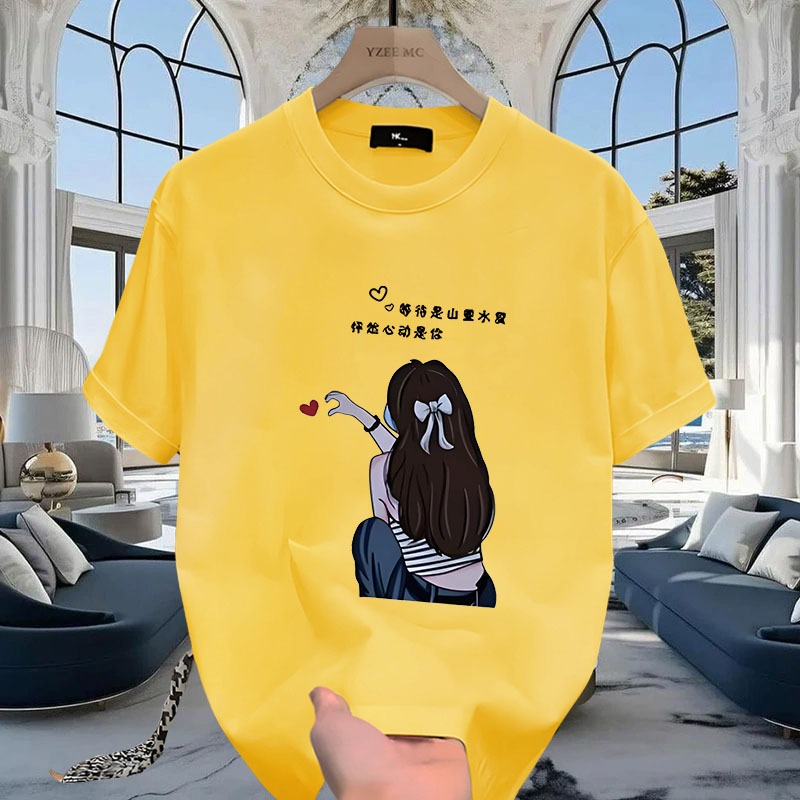 D1066เสื้อยืดแขนสั้น  ผ้านุ่มยืดได้ใส่สบายฯ ลายแฟชั่นนานาชาติ ปลีก-ส่ง - รูปที่ 3