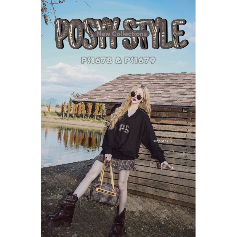 กระโปรงสก็อตสีน้ำตาล possy (เฉพาะกระโปรง)