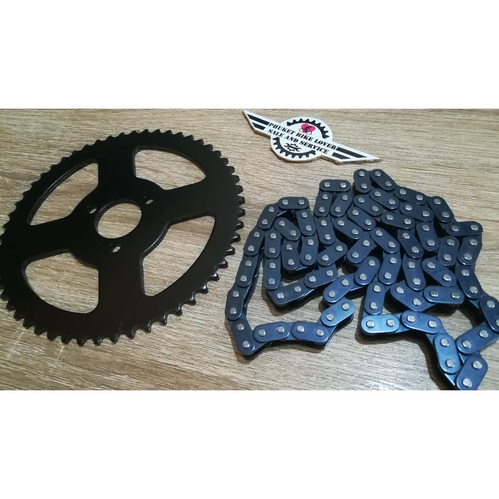 #e-bike ชุดโซ่+เฟืองหลัง 54T พร้อมโซ่ T8F / 108 Links สำหรับ 49cc สำหรับ ATV จักรยานพับได้ สำหรับสกู
