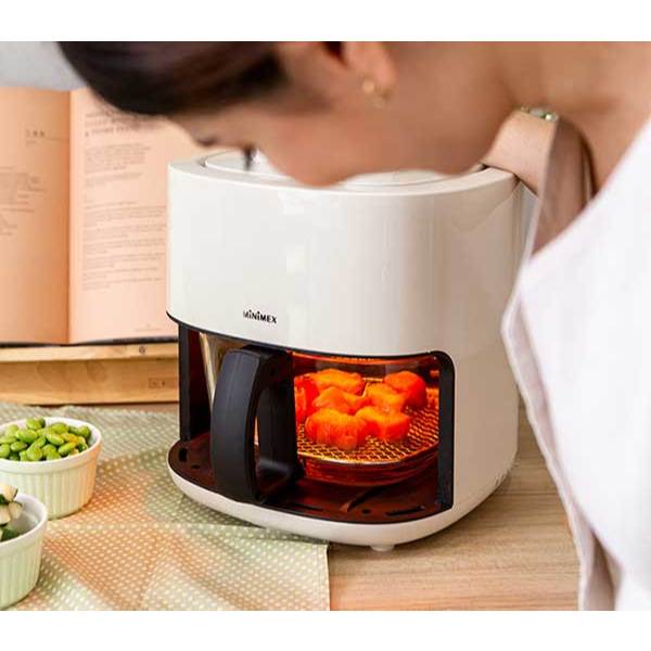 (MiniMex) Air Fryer หม้อทอดไร้น้ำมัน มีให้เลือก 2 สี สีดำและสีครีม