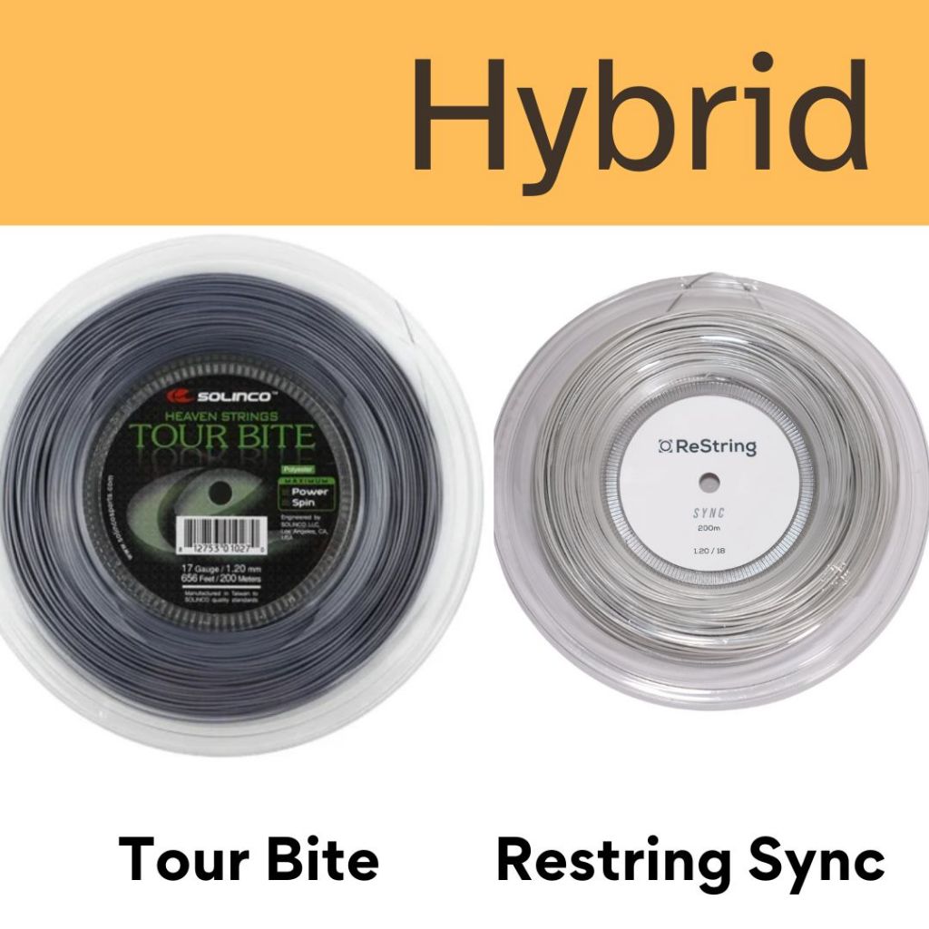 เอ็นเทนนิสไฮบริด Solinco Tour Bite / Restring Sync Hybrid (ตัดแบ่ง)
