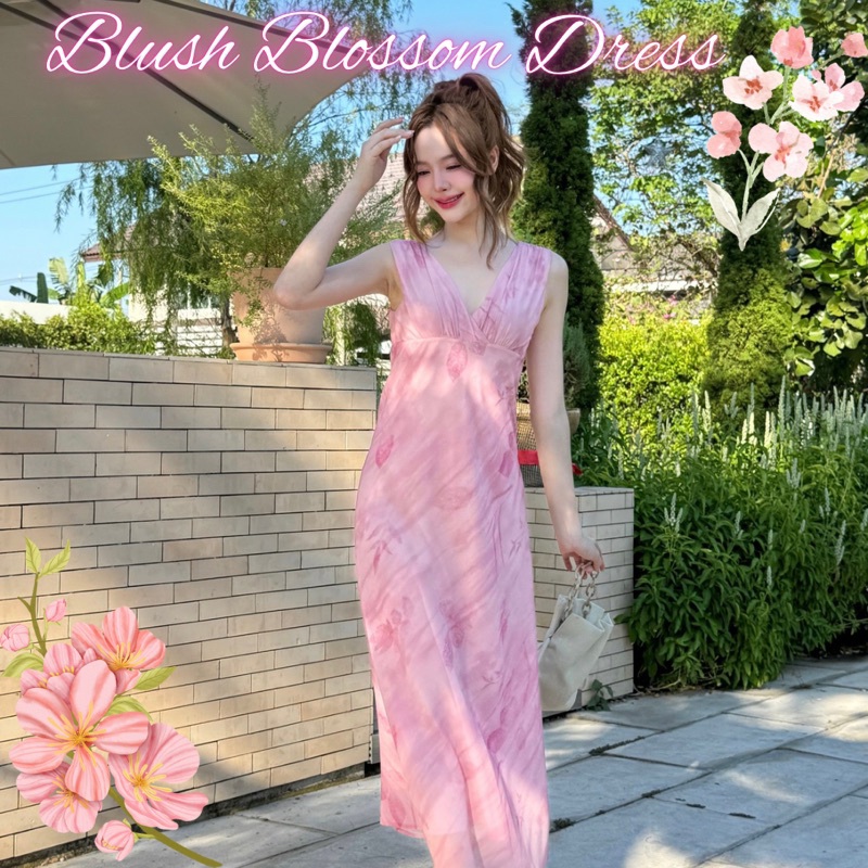 #KATI323ꕤ   ‎⸝ ⸝ ⸝  Blush Blossom Dress◞✿
