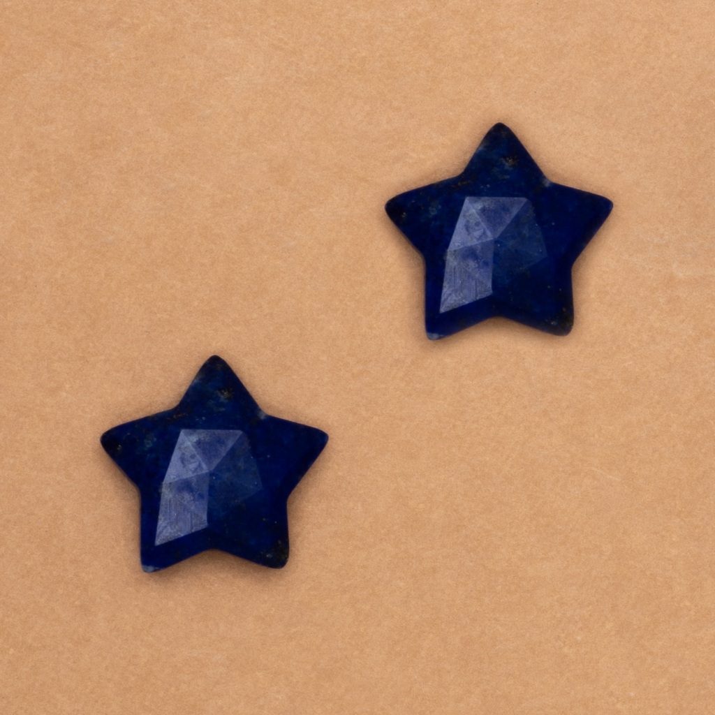 SODALITE STAR STUD EARRINGS ต่างหูดวงดาวหินมงคล-โซดาไลต์