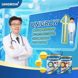 [ซื้อ4แถม2] Unigrow Optipro นมผงเสริมแคลเซียม MK7 AquaminF สำหรับเด็กโต 3-18 ปี