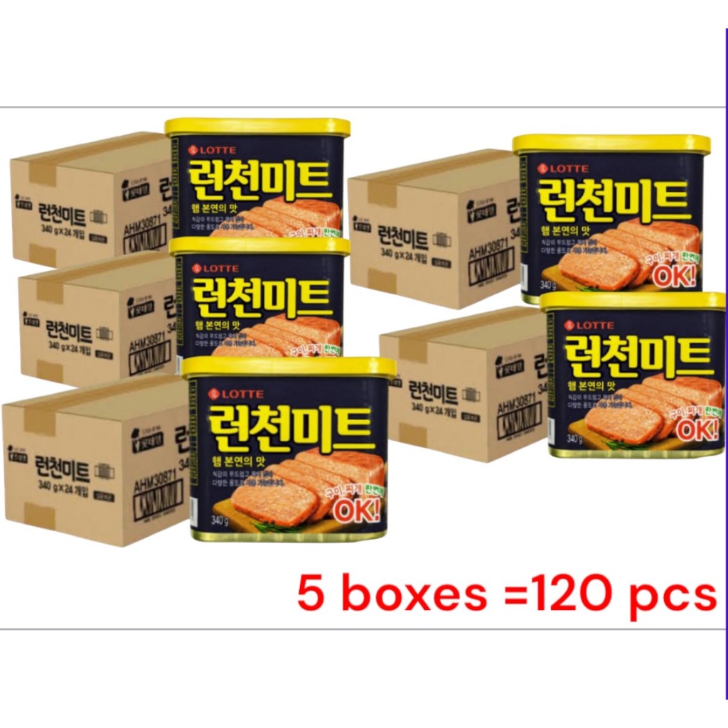 ยกลัง แฮมกระป๋องเกาหลี lotte brand luncheon meat 340g 롯데 런천미트 1box x 24pcs - รูปที่ 5