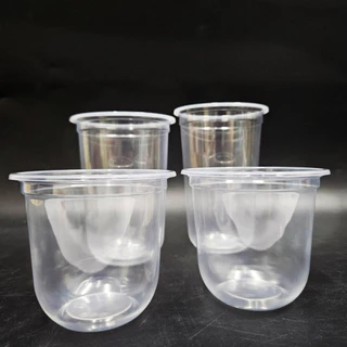 แก้วพลาสติก PP ทรงแคปซูล ปาก 95mm ขนาด 12oz 16oz 18oz 20oz 22oz (50ใบ/แพ็ค) ฝาปาก 9.5cm สั่งแยก