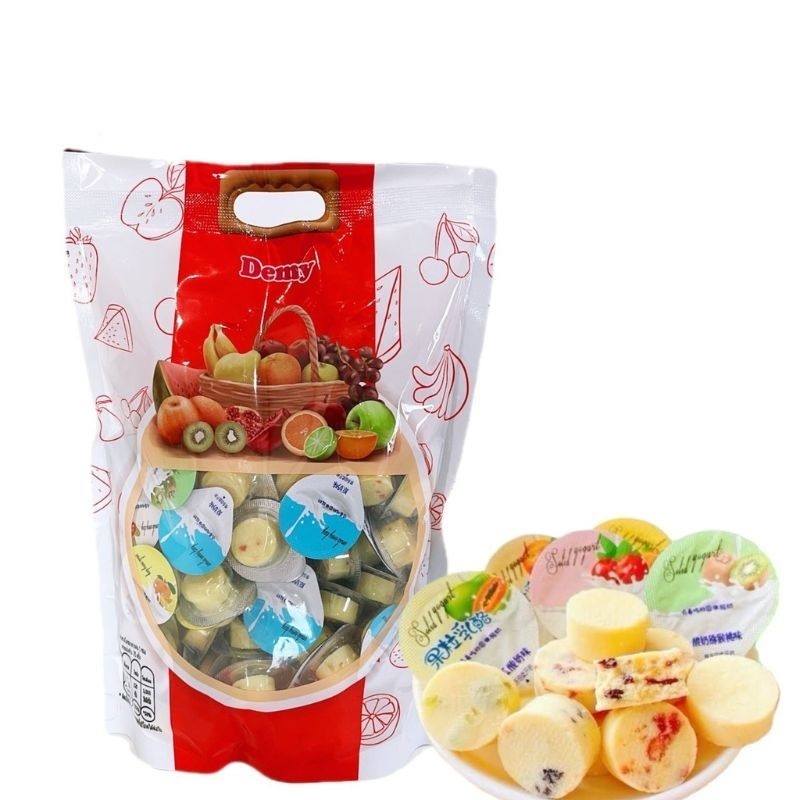 ขนมชีสนมวัว ผสมผลไม้ มีหลายรส  หอมกลิ่นนม หวาน มีหลายรสใน1ถุงคละรส