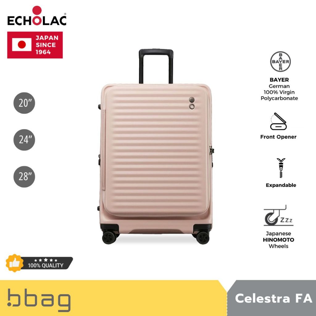 Echolac กระเป๋าเดินทางเปิดฝาหน้า รุ่นเซเลสตร้า (Celestra PC183FA) : สีชมพู